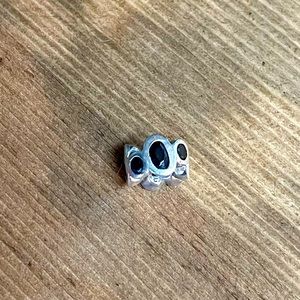 Chamilia sterling silver charm with black stones